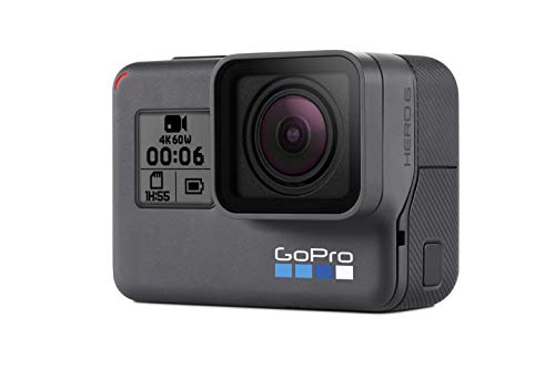 GoPro Hero6 Videocámara de acción (4K, 12 MP, resistente y sumergible hasta 10m sin carcasa, pantalla táctil 2"), Negro