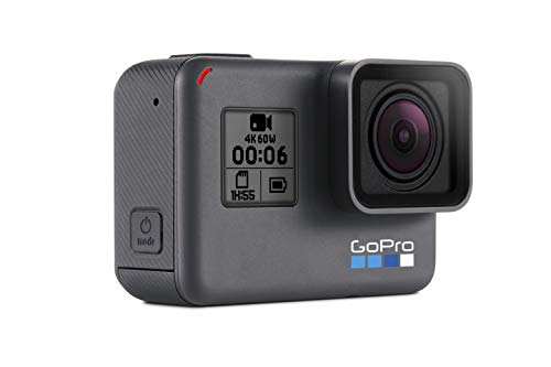 GoPro Hero6 Videocámara de acción (4K, 12 MP, resistente y sumergible hasta 10m sin carcasa, pantalla táctil 2"), Negro