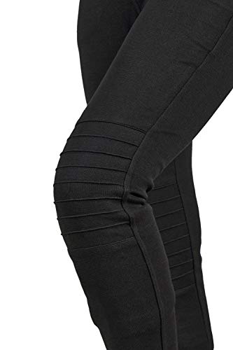 GREAT BIKERS GEAR - Motocicleta moto super leggings pantalones damas Kevlar forrado protección motocicleta mujeres polainas con armadura CE extraíble, (pierna corta), Black-design, 3XL