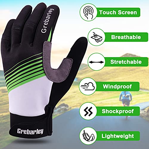 Grebarley Guantes de Ciclismo Bicicleta Montaña-Acolchados Bicicleta de Carretera de Hombres Mujeres Antideslizante Pantalla Táctil (M)