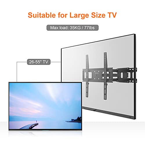 GRIFEMA GB1004 -1 Soporte TV Pared Articulado Inclinable y Giratorio para TV 26-55", Carga hasta 35kg, MAX VESA 400x400mm, con Cable HDMI