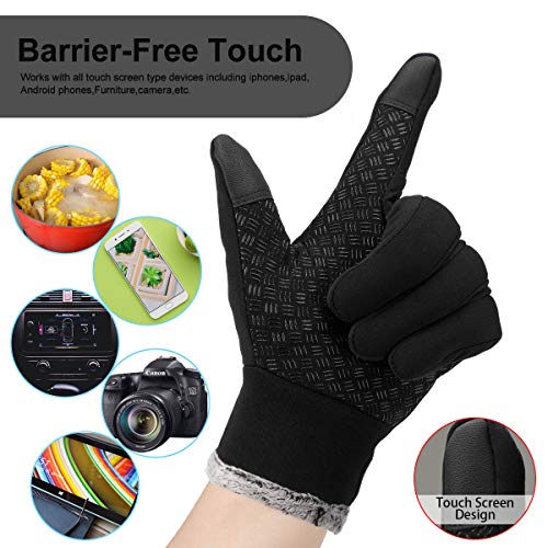 Guantes de Invierno Cálido Impermeable Pantalla Táctil a Prueba de Viento Antideslizante,para Bicicleta,Moto y Correr al Aire Libre Guantes Calientes,Unisex