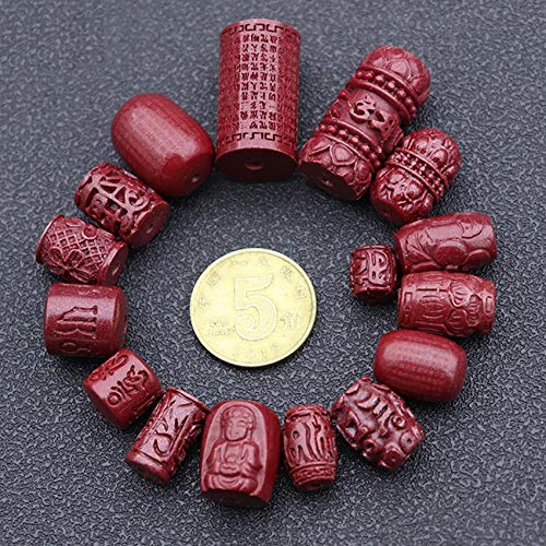 GZMUS Natural Alto Contenido Púrpura Arena Perlas Sueltas Talla Cubierta Perlas Lucky Feng Shui Charms para Pulseras DIY Artesanía Joyería Hacer,Heart Sutra Small