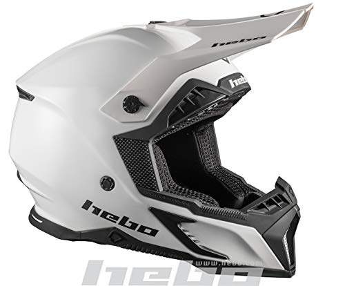 Hebo MX Maddock Casco Enduro, Adultos Unisex, Blanco, XS