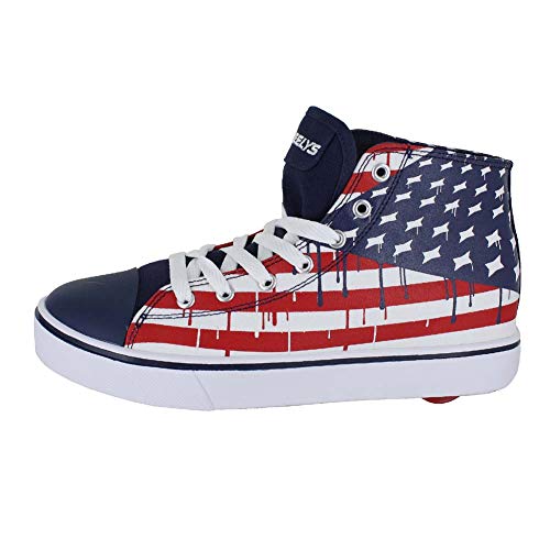 Heelys Kids Hustle - Bandera Americana, Color Azul, Blanco y Rojo, 11 Women/10 Men