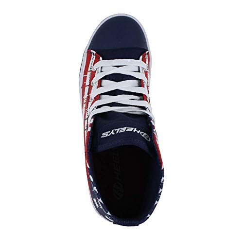 Heelys Kids Hustle - Bandera Americana, Color Azul, Blanco y Rojo, 11 Women/10 Men