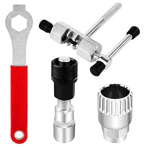 Heilok Kit de Herramientas de Reparación de Bicicleta, Que Incluye Extractor de Manivela, Cortador de Cadena, Llave Inglesa y Extractor del Pedalier de Bicicleta, para el Mantenimiento de MTB