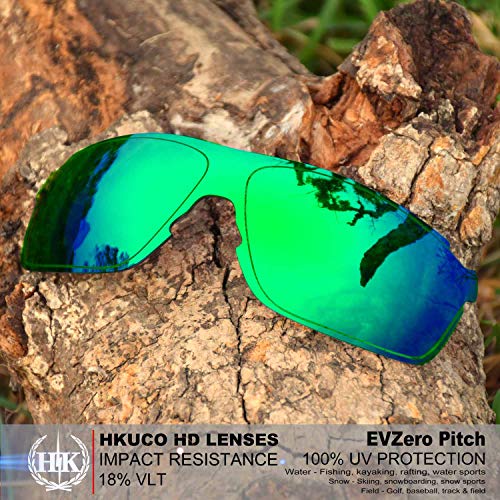 HKUCO Lentes de repuesto para Oakley EVZero Pitch Negro/Verde Gafas de sol