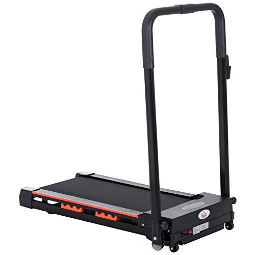 HOMCOM Cinta de Correr y Andar con Botón de Emergencia Pantalla LCD Mando a Distancia 1-6 km/h Potencia de Motor 500W Ahorra Espacio 105x56x108,5 cm Negro