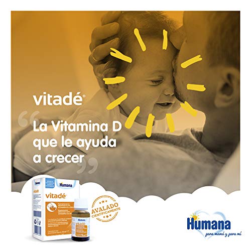 Humana Vitadé a base de vitamina D, DHA, fortalece el sistema inmune y contribuye al desarrollo de los huesos. Complemento Alimenticio con ingredientes naturales-15ml