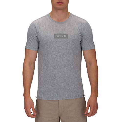 Hurley M Dri-fit O&o Small Box S/S tee Camiseta, Hombre, dk Grey Heather/(Team Red), S