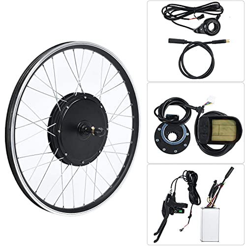 HYCy Ruedas de Moto 48V 500W 26 Pulgadas KT-LCD5 Instrumento de Pantalla Rueda Delantera o Trasera Kit de conversión de Motor de Bicicleta eléctrica (Precursor)