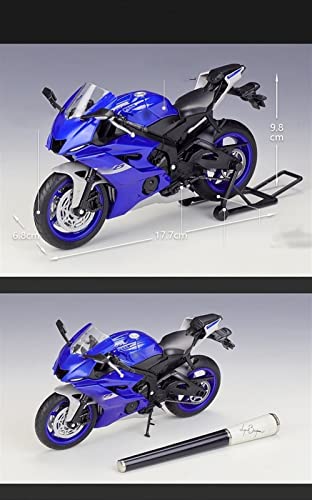 HZGLY 1/12 Modelo De Motocicleta Fundido A Presión Juguete Absorbente Shork Viable para Yamaha YZF-R6 2020 para Colección De Juguetes De Regalos para Niños (Color : Blue(Box))