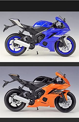 HZGLY 1/12 Modelo De Motocicleta Fundido A Presión Juguete Absorbente Shork Viable para Yamaha YZF-R6 2020 para Colección De Juguetes De Regalos para Niños (Color : Blue(Box))