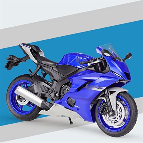 HZGLY 1/12 Modelo De Motocicleta Fundido A Presión Juguete Absorbente Shork Viable para Yamaha YZF-R6 2020 para Colección De Juguetes De Regalos para Niños (Color : Blue(Box))