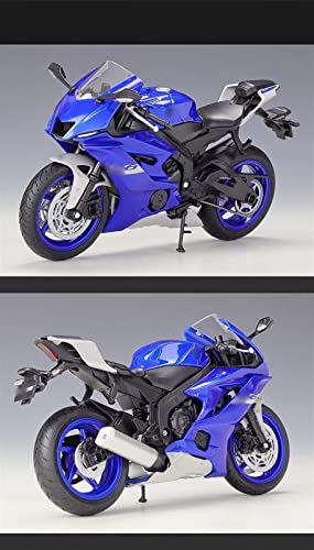 HZGLY 1/12 Modelo De Motocicleta Fundido A Presión Juguete Absorbente Shork Viable para Yamaha YZF-R6 2020 para Colección De Juguetes De Regalos para Niños (Color : Blue(Box))