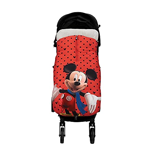 Interbaby Saco Universal para silla de paseo - Modelo: MICKEY TOPOS, Rojo