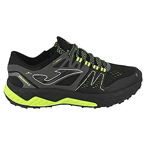 Joma Serie Sierra, Zapatillas para Correr Hombre, Negro-Amarillo Fluor, 43 EU