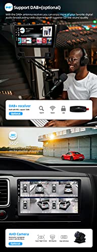 JOYX Android 10 Autoradio para Ford S-MAX (2007-2008) - [4G+64G] - Built-in DSP/Carplay/Android Auto - Gratis Cámara Mic - 9 Pulgada 2 DIN - Apoyo Dab 4G WLAN BT5.0 Volante 360-Cámara Fast-Boot