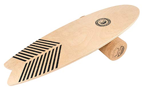 JUCKER HAWAII Homerider Wave - Tabla de equilibrio (incluye rollo de corcho y cojín de equilibrio)