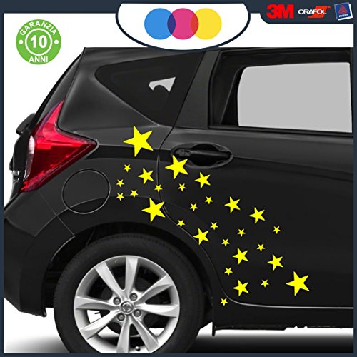 Just Go Online S.l.u. - Adhesivos de estrellas y estrellitas para coche, moto, caravana, autocaravana, ordenador portátil amarillo