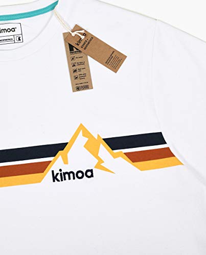 KIMOA Camiseta Whistler Blanca Negro, Unisex Adulto, S