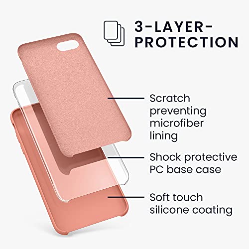 kwmobile Carcasa Compatible con Apple iPhone 7/8 / SE (2020) - Funda de Silicona para móvil - Cover Trasero en Coral