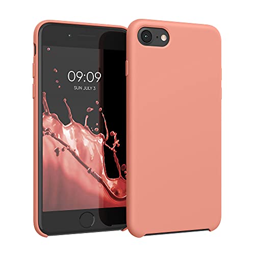 kwmobile Carcasa Compatible con Apple iPhone 7/8 / SE (2020) - Funda de Silicona para móvil - Cover Trasero en Coral