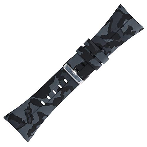 kwmobile Pulsera Compatible con Polar M400 / M430 - Brazalete de Silicona y TPU Camouflage Gris Oscuro/Negro/Gris Claro