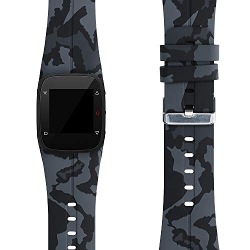 kwmobile Pulsera Compatible con Polar M400 / M430 - Brazalete de Silicona y TPU Camouflage Gris Oscuro/Negro/Gris Claro