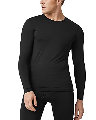 LAPASA Camiseta Termica Hombre Camiseta Manga Larga Ropa Termica Interior Invierno (Pack de 1 o 2) M09 XL Negro