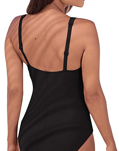 Leslady Banadores Mujer Reductores Mujer Color sólido Traje de baño Bandeau Monokini Body Shaping Correa de Hombro Ajustable Trajes de una Pieza