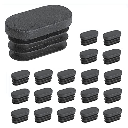 LEZED Tapones Ovalados para Tuberías Tapas de Plástico para Tubos Deslizantes de Plástico para Tubos Ovalados para Pies de Mesa Sillas Muebles 20 Piezas (15x30mm)