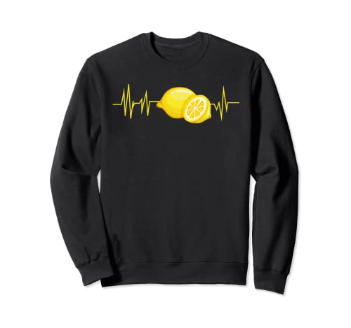 Limón, cítricos, fruta, latido del corazón, EKG vegano. Sudadera