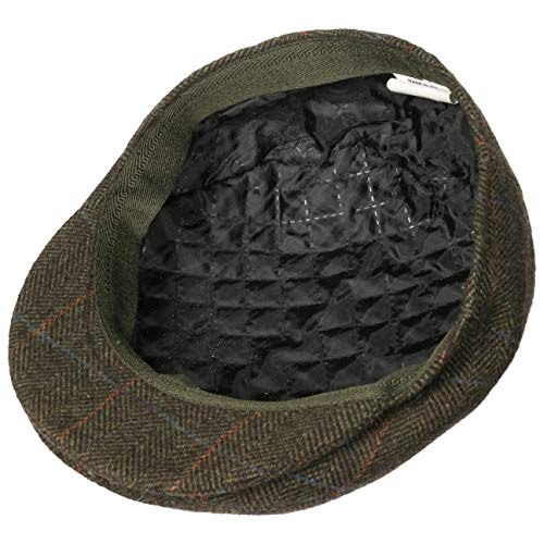 LIPODO Gorra Estampado a Cuadros - Gorra con Lana Forrada - Made in Italy - Tallas 49-61 cm - Gorra de Hombre con Pico - Gorra otoño/Invierno Verde Oliva 61 cm