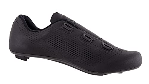 LUCK Perseo | Zapatillas Ciclismo Carretera para Hombre y Mujer | Suela de Carbono | Doble Cierre Rotativo | Zapatillas para Bicicleta de Carretera (41, Negro)