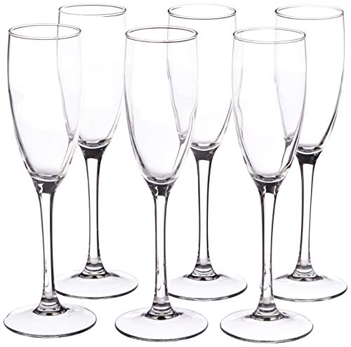 Luminarc Copa de Flauta para vinos espumosos, 6 Copas, 6 Unidad (Paquete de 1), 6