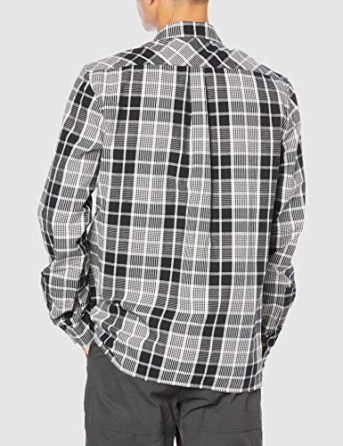 Mammut Tamaro Camisa de Manga Larga, Hombre, Blanco y Negro, Small