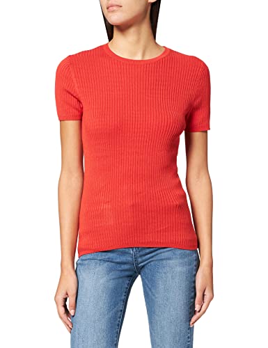 Marca Amazon - find. Jersey con Cuello Redondo Mujer, Naranja (Red), 38, Label: S