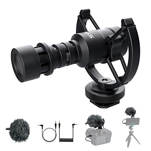 Micrófono Cámara Reflex, SYNCO M1S Shotgun Microphone Condensador Direccional Cardioide para DSLR, Móvil, Vídeocamara, Tablet y Laptop, Micrófono-Cámara-Reflex-DSLR-Externo