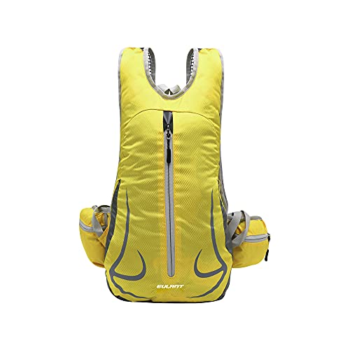 Mochila Ciclismo Impermeable Mujer 14L Bicicleta Bolso Ligero Ciclismo Accesorios Mochilas MTB Hombre Para Esqui Senderismo Trekking Viaje Correr Caminar Camping Trotar Corriendo Deporte,Amarillo