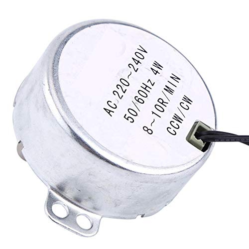 Motor síncrono, 1 unidad 220-240 V AC Motor síncrono Motorreductor 4W CW/CCW Piezas del motor Motor de CA(8-10 rpm)