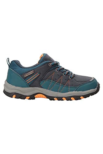 Mountain Warehouse Zapatillas Stampede para niños - Zapatillas de Correr con Suela de Gran Agarre, Zapatillas Impermeables, Zapatillas de Verano con Empeine Azul petróleo 29