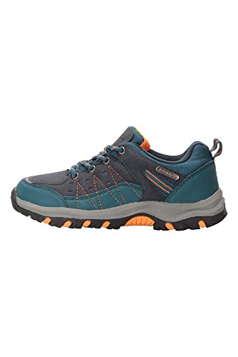 Mountain Warehouse Zapatillas Stampede para niños - Zapatillas de Correr con Suela de Gran Agarre, Zapatillas Impermeables, Zapatillas de Verano con Empeine Azul petróleo 29