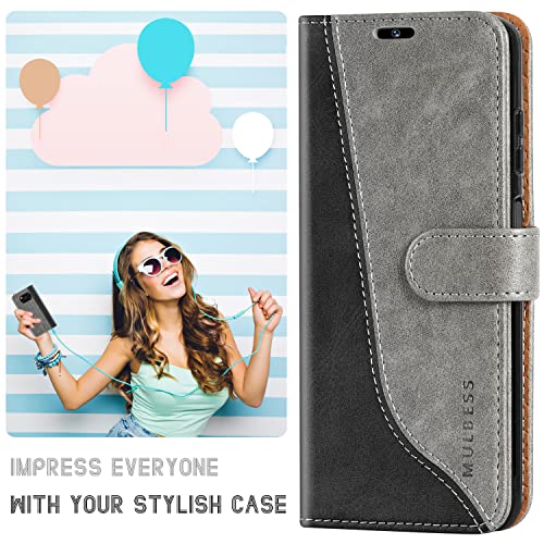 Mulbess Funda para Xiaomi Poco X3 Pro, Funda con Tapa Xiaomi Poco X3 NFC, Funda Xiaomi Poco X3 Pro Libro, Funda Cartera para Xiaomi Poco X3 Pro Carcasa, Gris