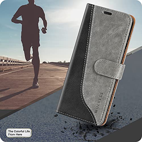 Mulbess Funda para Xiaomi Poco X3 Pro, Funda con Tapa Xiaomi Poco X3 NFC, Funda Xiaomi Poco X3 Pro Libro, Funda Cartera para Xiaomi Poco X3 Pro Carcasa, Gris