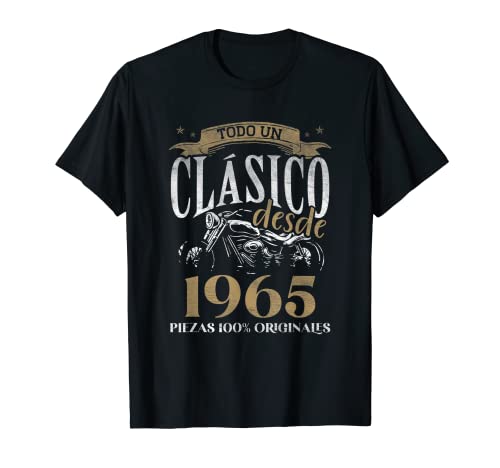 Nacido En 1965 - 56 años Cumpleaños Moto Biker Hombre Motero Camiseta