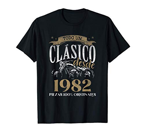 Nacido En 1982 - 39 años Cumpleaños Moto Biker Hombre Motero Camiseta