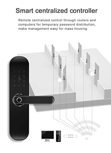 Nuevo 202Pro WIFI Bluetooth Smart Lock, Aplicación remota y gestión de negocios de oficina/apartamento para seguridad de cerradura de puerta, Reversible sin mango