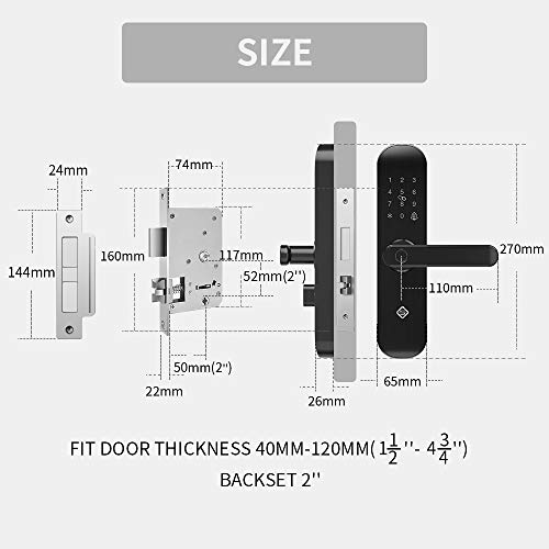 Nuevo 202Pro WIFI Bluetooth Smart Lock, Aplicación remota y gestión de negocios de oficina/apartamento para seguridad de cerradura de puerta, Reversible sin mango